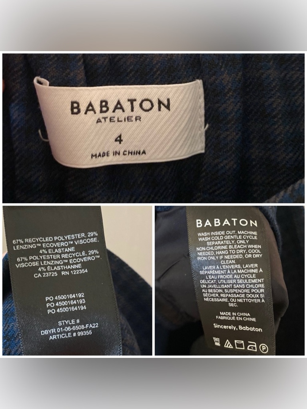 ARITZIA Babaton Conan Cropped Pant in Plaid - 4 - Picture 10 of 11